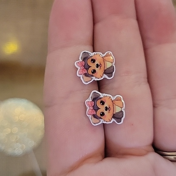 YORKIE GIRL Stud Earrings - Picture 1 of 6